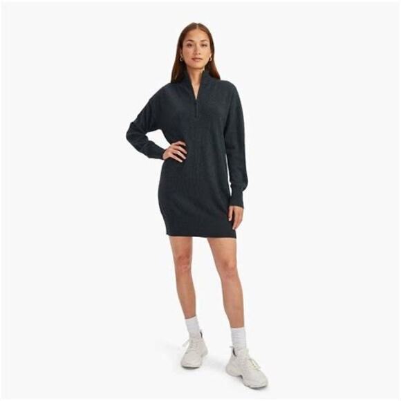 Naadam Recycled Cashmere Quarter Zip Dress Size Small - Picture 1 of 5